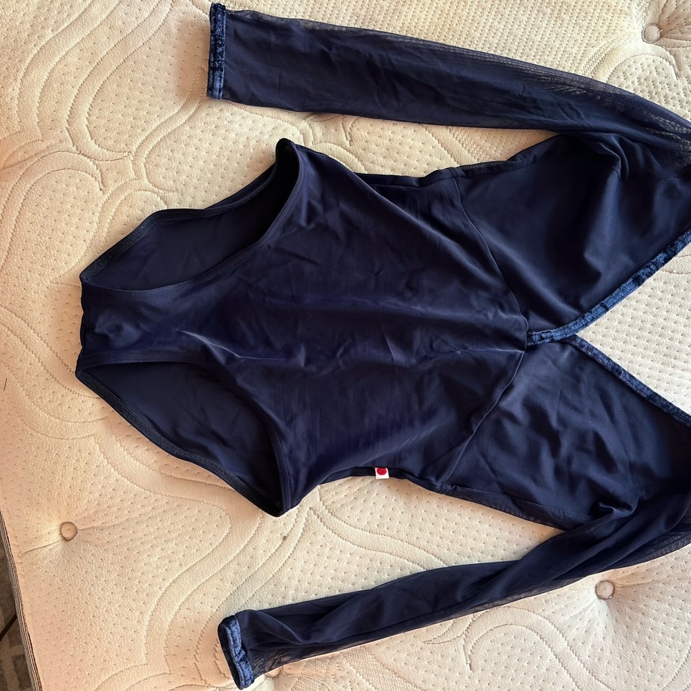 Yumiko navy blue Long Sleeve Bodysuit